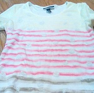 Karen Scott striped t shirt medium
